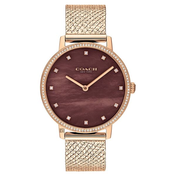 Coach Quartz Analog Mother Of Pearl Dial Stainless Steel Strap Watch for Women - image number 0