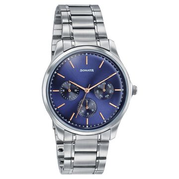 Sonata Men's Work Wear Navy dial Watch - Premium Multifunction design for everyday style