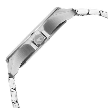 Fastrack Groove Quartz Analog with Date Green Dial Silver Stainless Steel Strap Watch For Guys