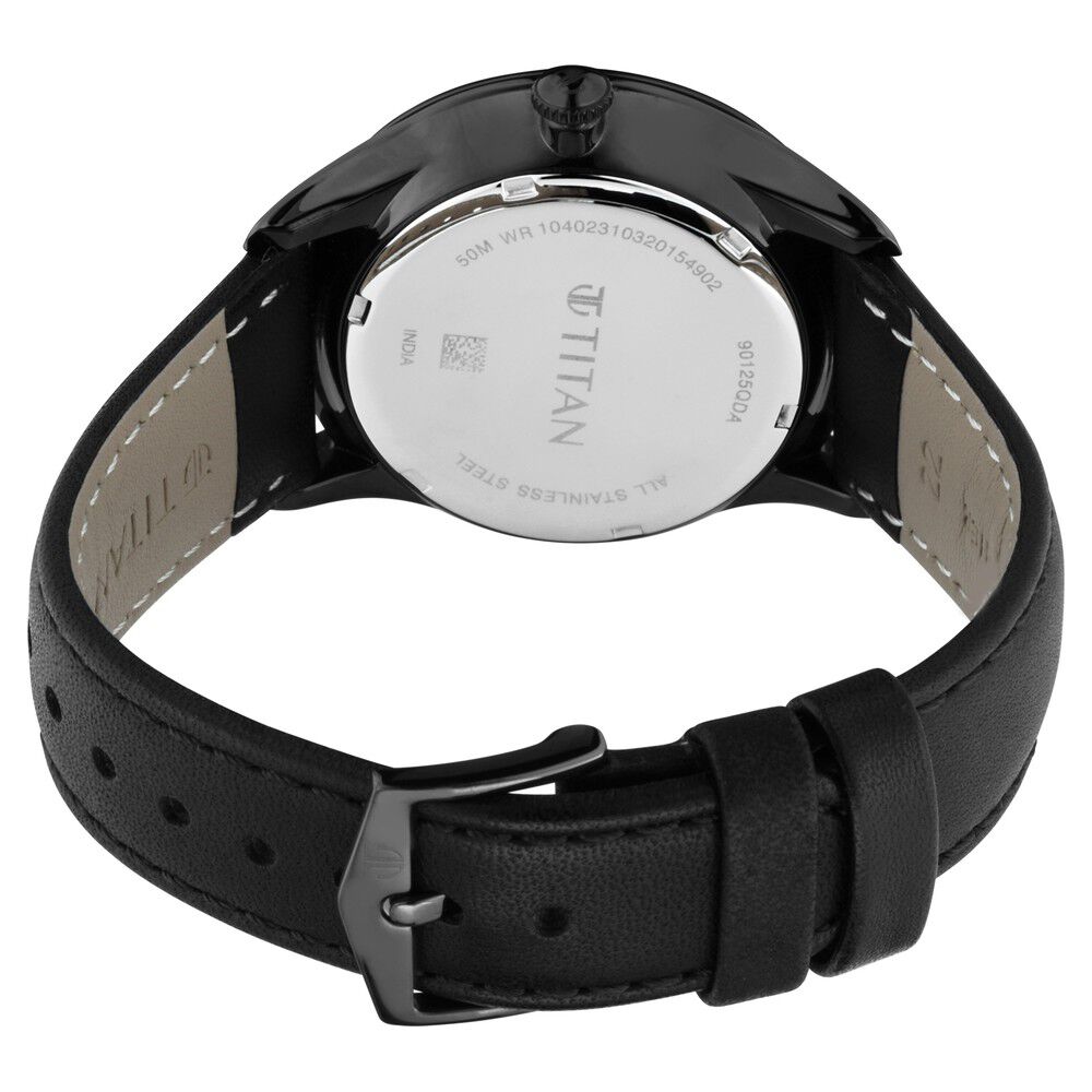 Buy Online Titan Light Leathers Blue Quartz Multifunction Leather Strap watch for Men ns90125ql01 Titan