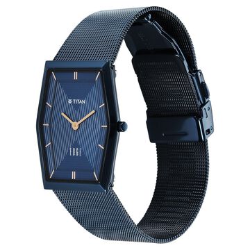 Titan Edge Whimsey Quartz Analog Blue Dial Blue Stainless Steel Strap Watch For Women