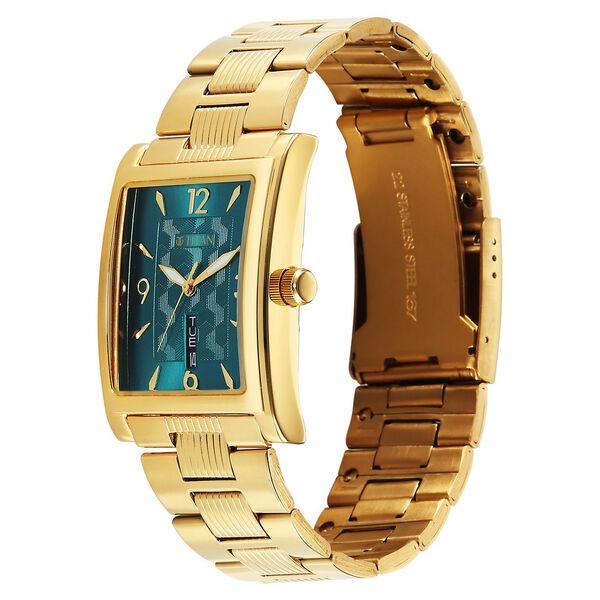 Titan Karishma Wedding Edit Analog with Day Date With Green Dial Two Toned Stainless Steel Strap Watch for Men - image number 4