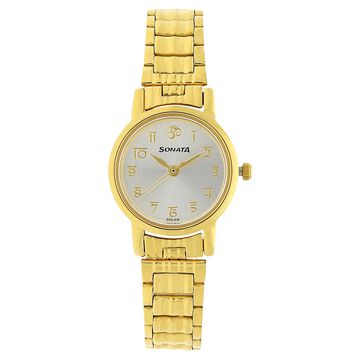 Sonata Quartz Analog Silver Dial Metal Strap Watch for Women