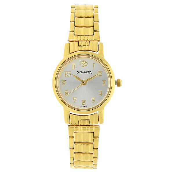 Buy Online Sonata Quartz Analog Silver Dial Metal Strap Watch for