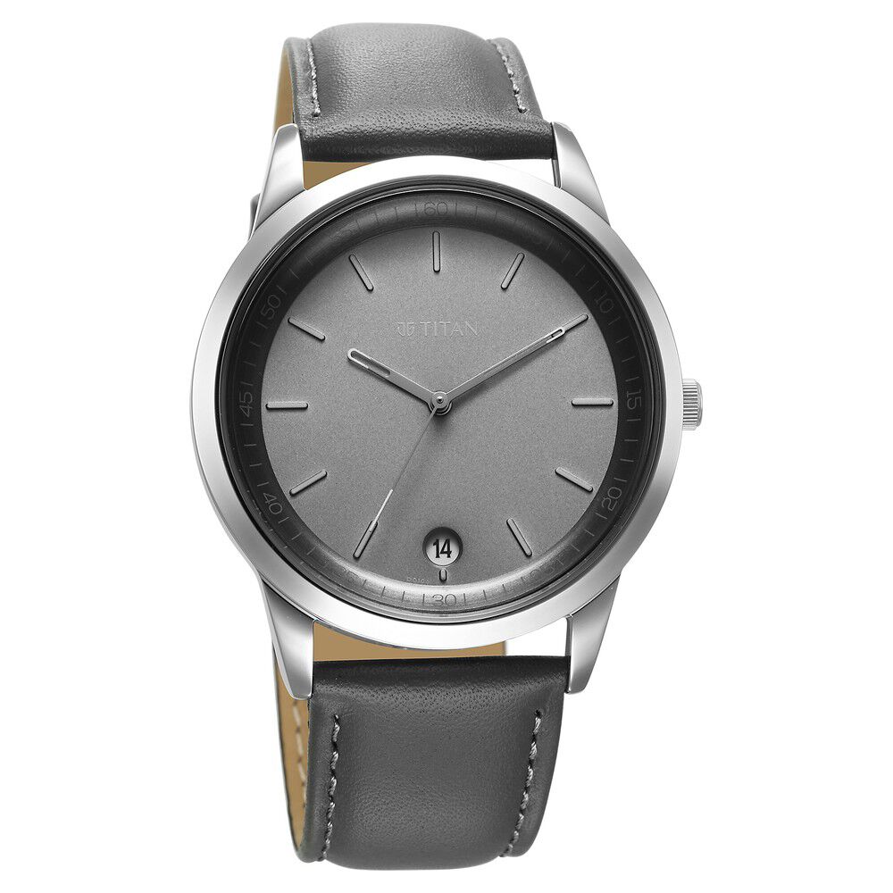 Buy Online Titan Wrist Wit Quartz Analog with Date Grey Dial