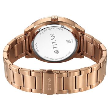 Titan Regalia Arc Analog with Day Date Second Subdial and Silver Dial Rose Gold Stainless Steel Strap Watch for Men