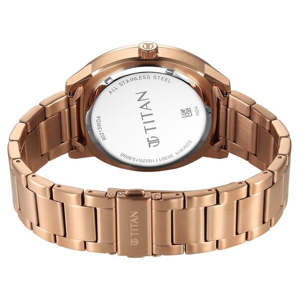 Titan Regalia Arc Analog with Day Date Second Subdial and Silver Dial Rose Gold Stainless Steel Strap Watch for Men - image number 5