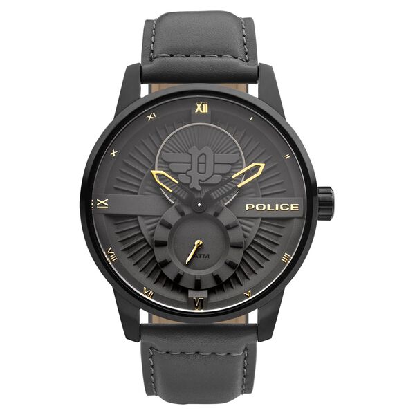 Police Quartz Analog Grey Dial Leather Strap Watch for Men - image number 0