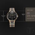 Titan Ceramic Fusion Quartz Multifunction Black Dial Rose Gold Dual-Toned Stainless Steel Bracelet Watch for Men - image number 2