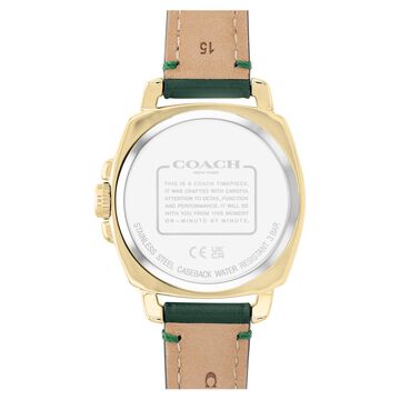 Coach Quartz Analog Golden Dial Leather Strap Watch for Women
