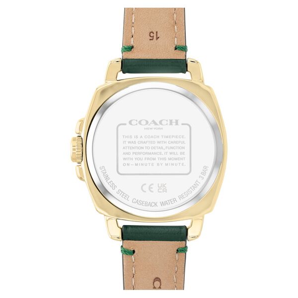 Coach Quartz Analog Golden Dial Leather Strap Watch for Women - image number 2
