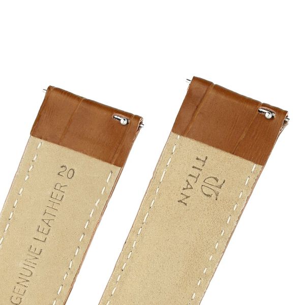 20 mm Tan Genuine Leather Strap for Men - image number 4