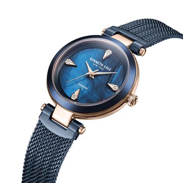 Kenneth Cole Quartz Analog Blue Dial Stainless Steel Strap Watch for Women