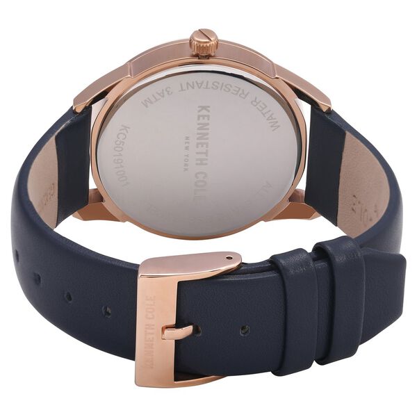 Kenneth Cole Quartz Multifunction Silver Dial Leather Strap Watch for Men - image number 4