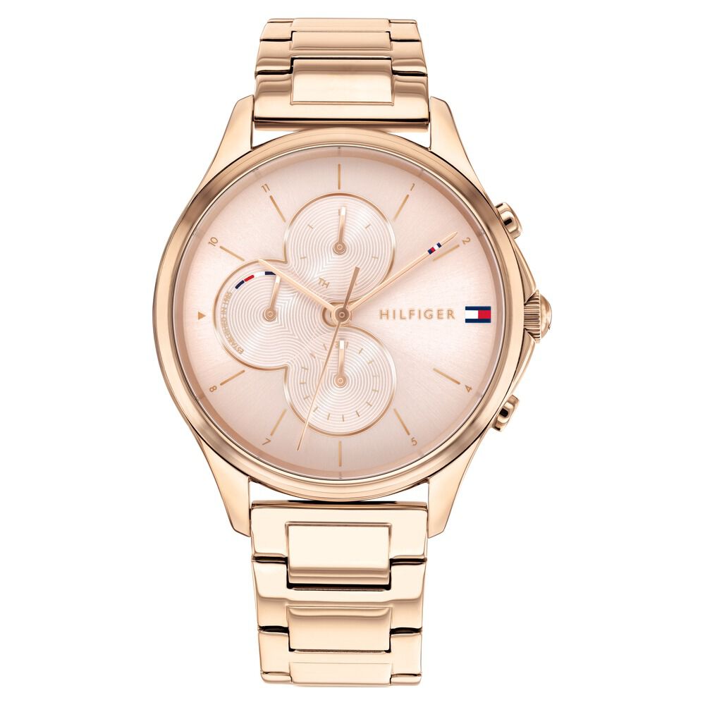 Tommy Hilfiger Quartz Multifunction Pink Dial Stainless Steel Strap Watch for Women