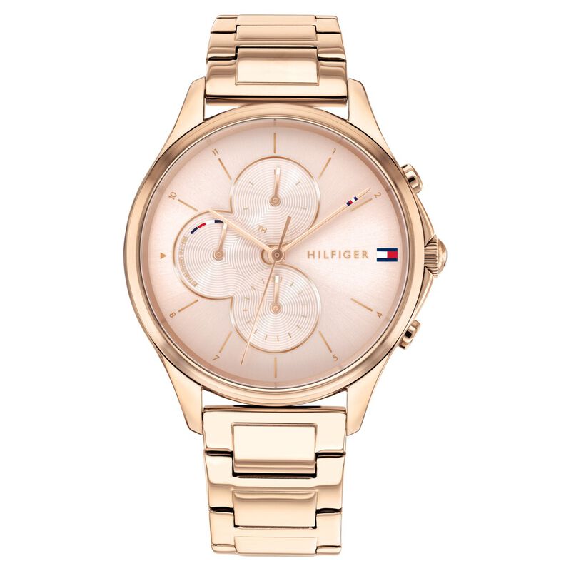 Tommy Hilfiger Quartz Multifunction Pink Dial Stainless Steel Strap Watch for Women