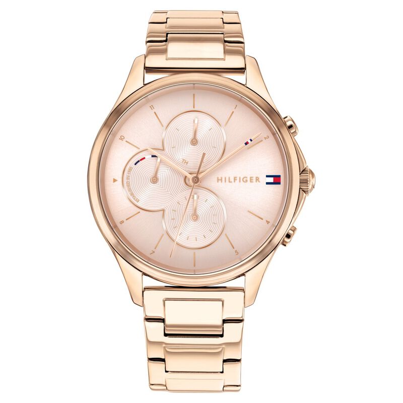 Tommy Hilfiger Quartz Multifunction Pink Dial Stainless Steel Strap Watch for Women - image number 0