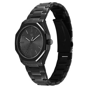Vyb Challenger By Fastrack Quartz Analog Black Dial Black Stainless Steel Strap Watch For Guys