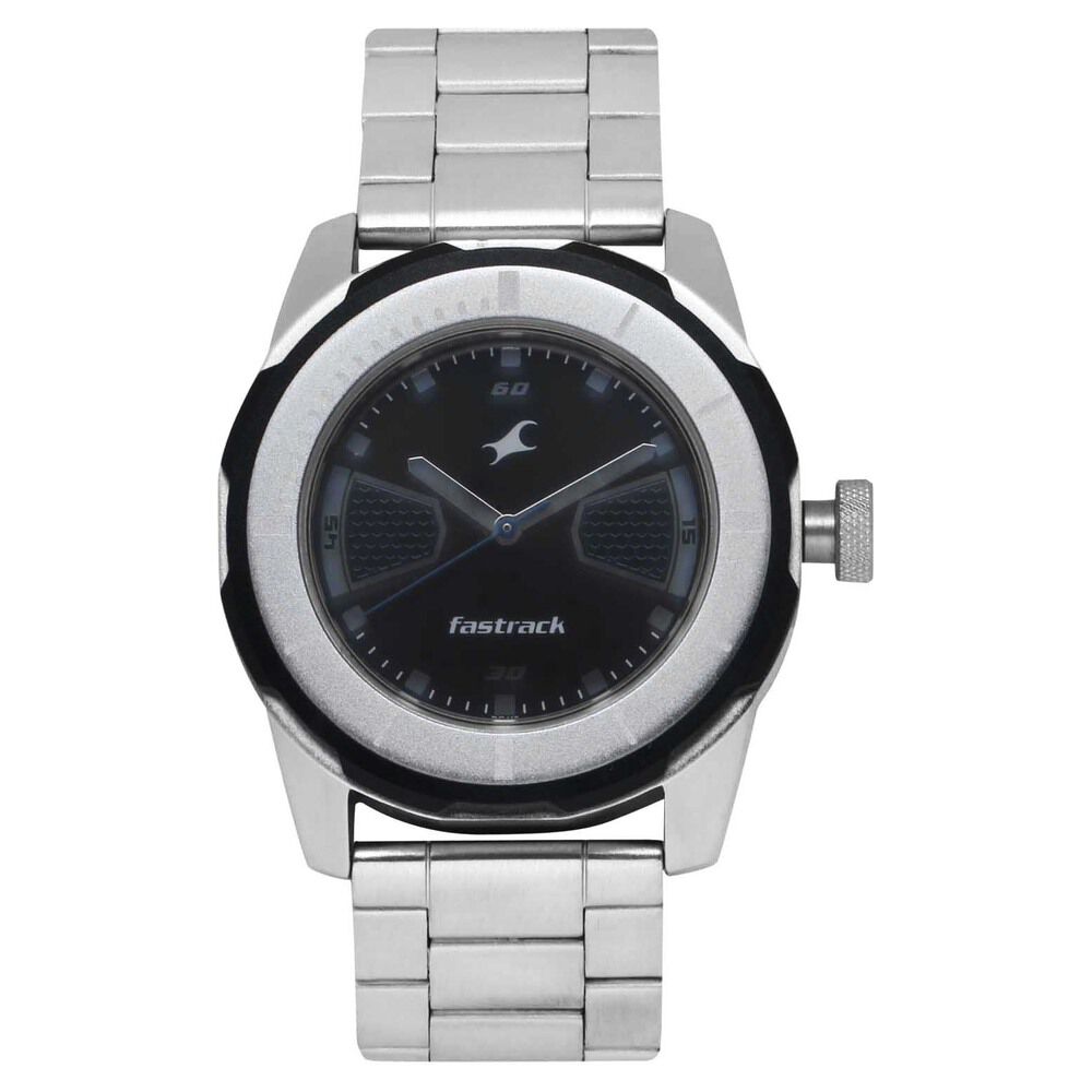 Buy Online Fastrack Quartz Analog Black Dial Stainless Steel Strap Watch for Guys nf3099sm05c Titan