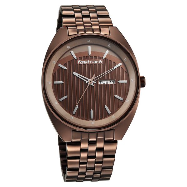Fastrack Snob X Brown Dial Metal Strap Watch for Guys - image number 1