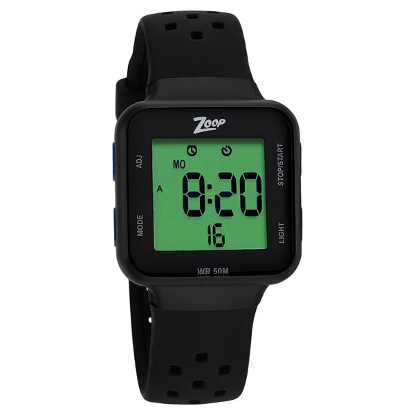 Zoop Digital Round Shaped Dial Black Silicone Strap Watch For Kids - image number 1