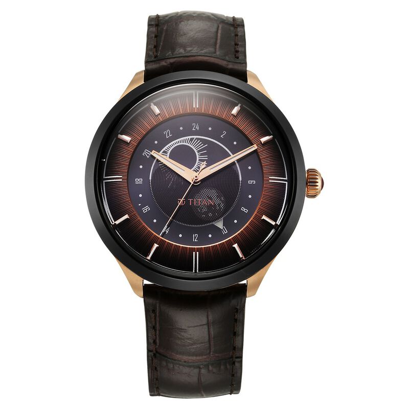 Titan Luna Sun Moon Phase in Seinna Brown - Stellar Edition