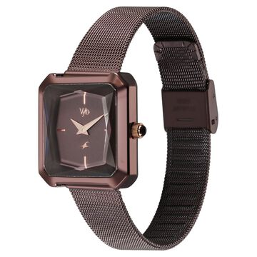 Fastrack Vyb Flare Quartz Analog Brown Dial Stainless Steel Strap Watch for Girls