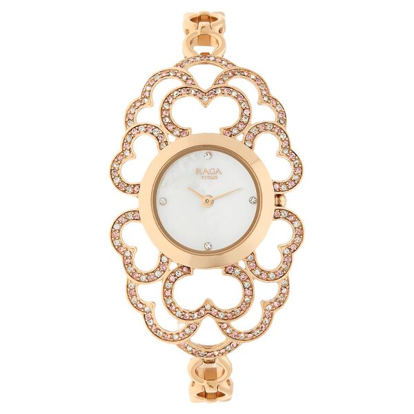 Titan Raga Moonlight Mother of Pearl Dial Women Watch With Metal Strap - image number 0