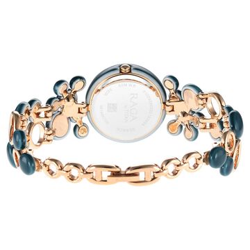 Titan Quartz Analog Blue Dial Metal Strap Watch for Women