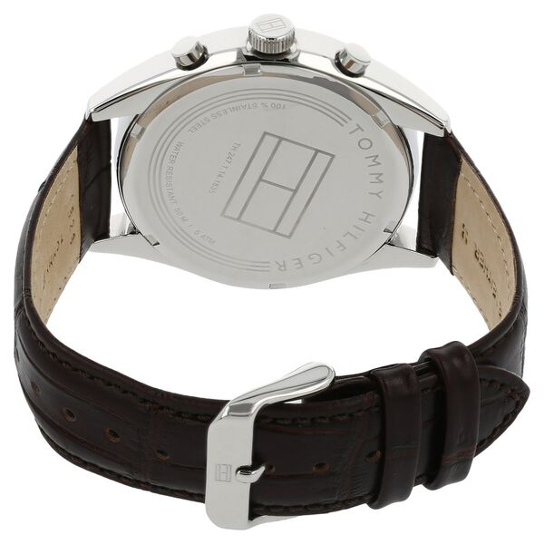 Tommy Hilfiger Quartz Analog with Day and Date Brown Dial Leather Strap Watch for Men - image number 3