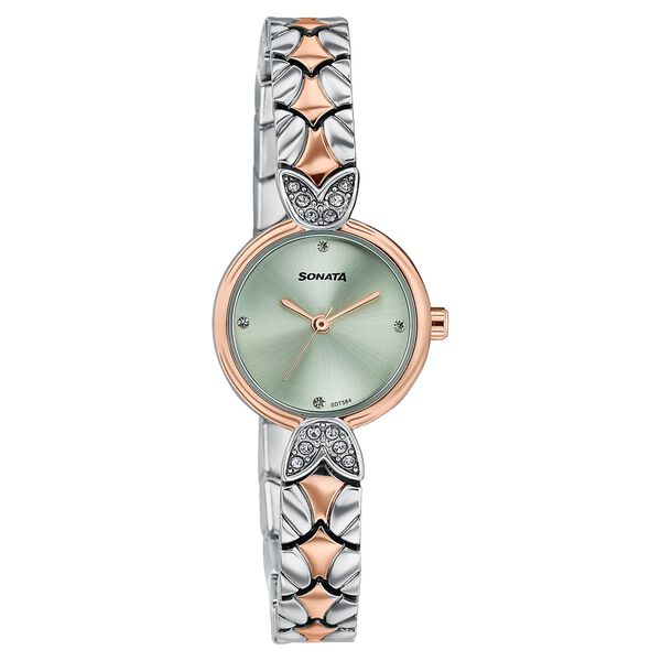 Women's Vintage style pastel green dial Bracelet Watch - image number 1
