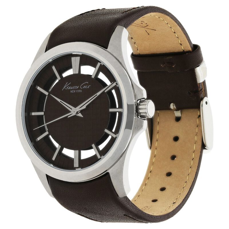 Kenneth Cole Quartz Analog Brown Dial Leather Strap Watch for Men - image number 1