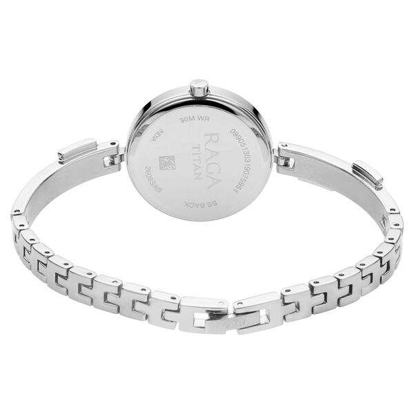 Titan Raga Viva Mother of Pearl Dial Analog with Date Silver Metal Strap Watch for Women - image number 4