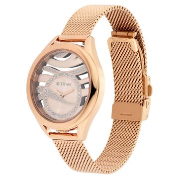 Titan Animalia Quartz Analog Stainless Steel Strap Watch for Women