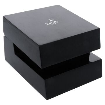 Xylys Swiss Analog with Date Black Leather Strap Mother of Pearl Dial Watch For Women