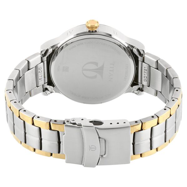 Titan Regalia Sovereign Champagne Dial Analog with Day and Date Stainless Steel Strap Watch for Men - image number 3