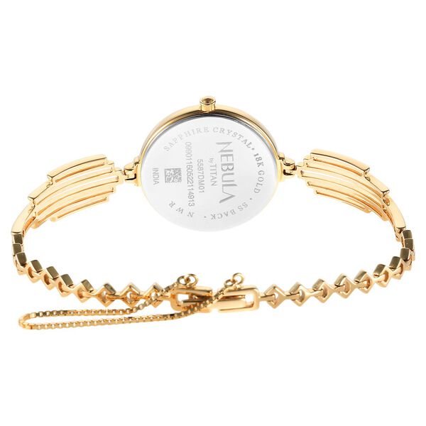 Titan Nebula 18k Gold Analog with Diamond Studded Indices Watch for Women - image number 4