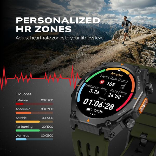 Fastrack Xtreme Adventure Smartwatch with 1.43" AMOLED Display, Dual Push Button, GPS, 100+ Multisports, Dual Tone Strap - image number 3