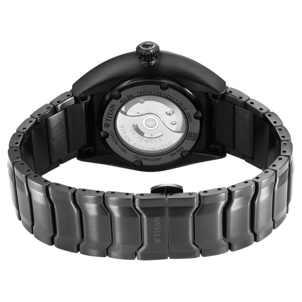 Titan Stellar Automatic Black Dial Stainless Steel Strap Watch for Men - image number 5