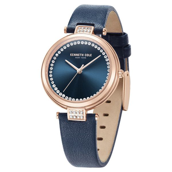 Kenneth Cole Quartz Analog Blue Dial Blue Leather Strap Watch for Women - image number 1