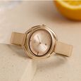 Fastrack Vyb Halo Quartz Analog Beige Dial Leather Strap Watch For Girls