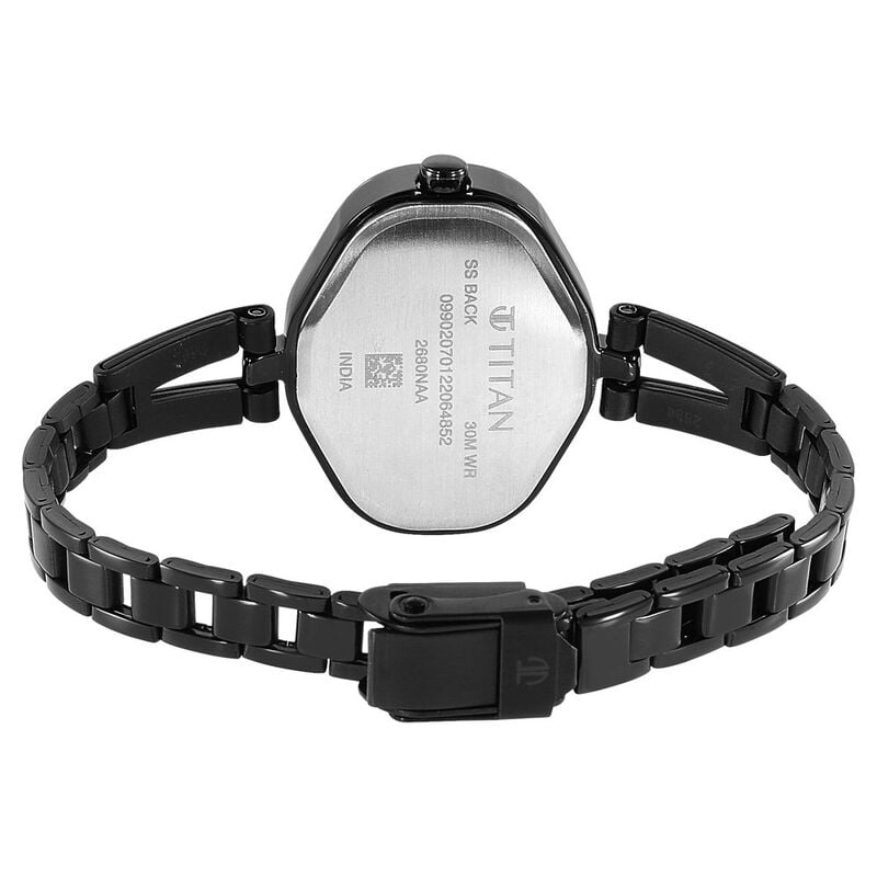 Buy Online Titan Karishma Black Dial Metal Strap Watch for Women - ns2680nm01 | Titan