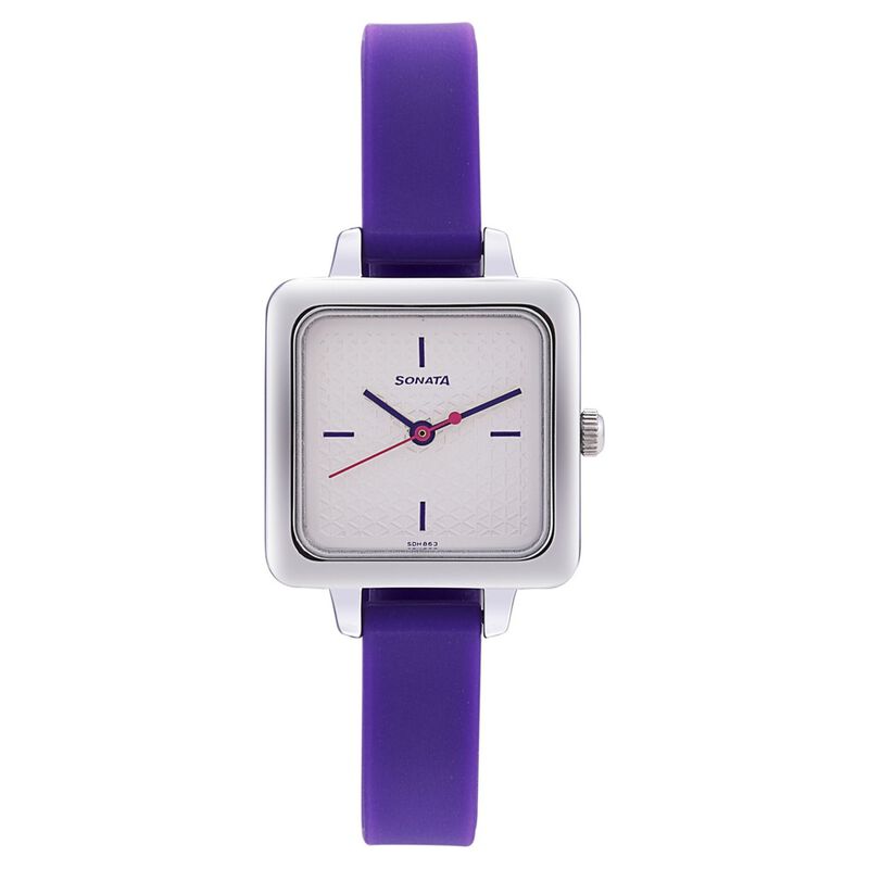 Sonata Splash Silver Dial Women Watch With Silicone Strap - image number 1
