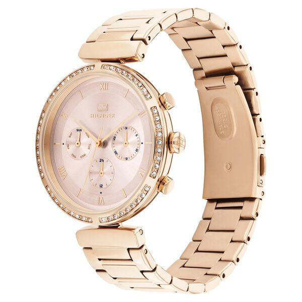 Tommy Hilfiger Quartz Multifunction Pink Dial Stainless Steel Strap Watch for Women - image number 1