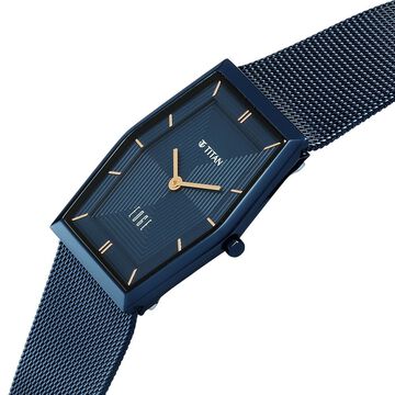 Titan Edge Whimsey Quartz Analog Blue Dial Blue Stainless Steel Strap Watch For Women