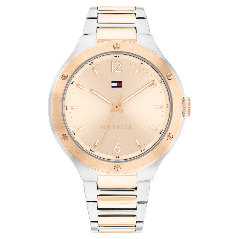 Tommy Hilfiger Quartz Analog Rose Gold Dial Multicoloured Stainless Steel Strap Watch For Women-picture-10