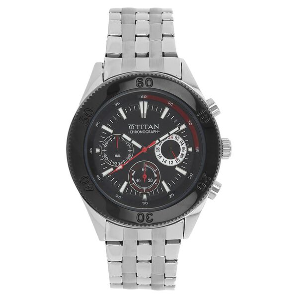 Titan Quartz Multifunction Black Dial Watch for Men - image number 0