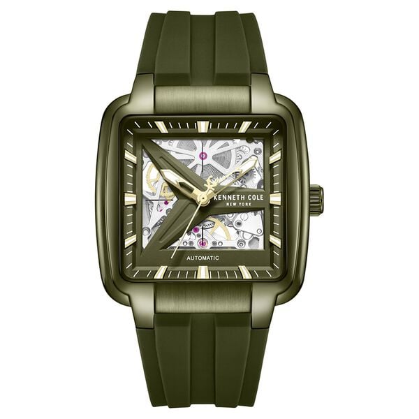 Kenneth Cole-Automatic Green Dial Green Silicone Strap Watch For Men - image number 0