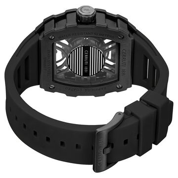 Cerruti 1881 Quartz Analog Black Dial Black Silicone Strap Watch For Men