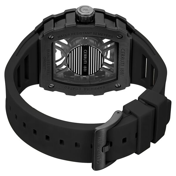 Cerruti 1881 Quartz Analog Black Dial Black Silicone Strap Watch For Men - image number 3
